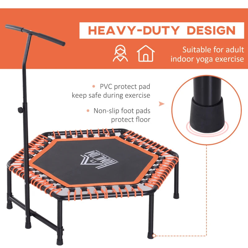 Adjustable Handle Mini Trampoline - Black/Orange