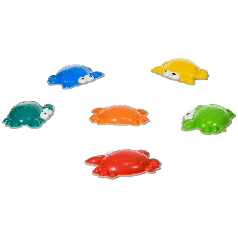 Crab-Designed Kids Stepping Stones Set - 6PCs, TPE Anti-Slip Edge