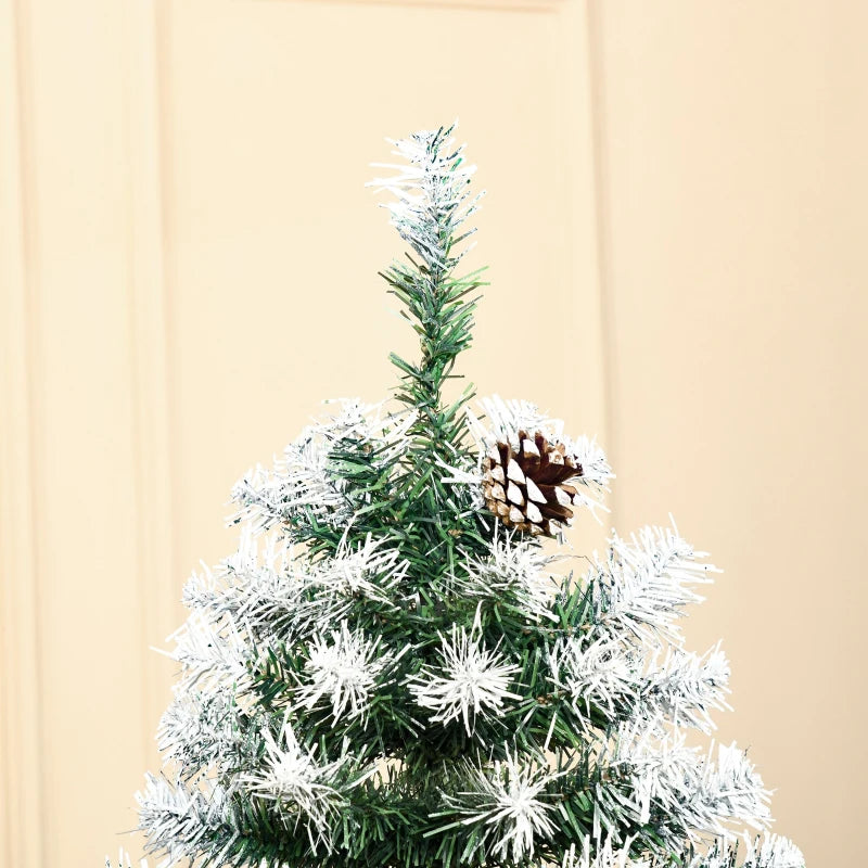 6FT Green Artificial Christmas Tree with Pine Cones - Holiday Xmas Decor