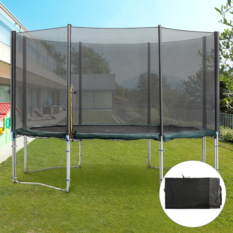13ft Trampoline Safety Net Replacement - Black, Dual-Zip Enclosure Spare for 8-Pole Trampoline