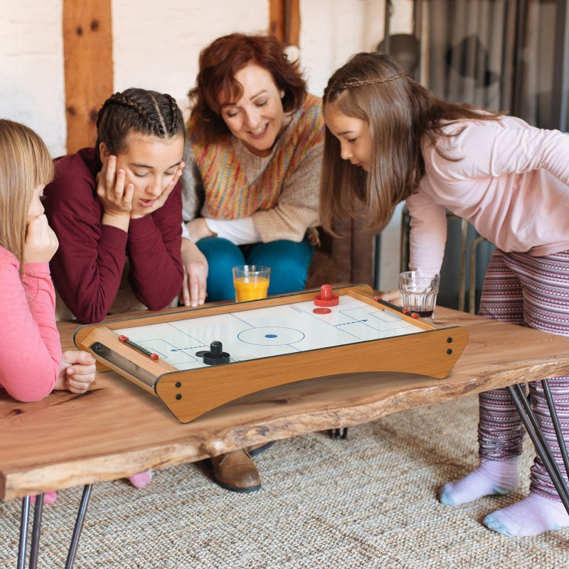 Portable 2.5FT Air Hockey Game Table - Wooden - Fun for Kids & Adults - Blue