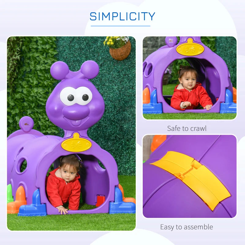 Purple Kids Caterpillar Crawling Tunnel - Ages 3-6