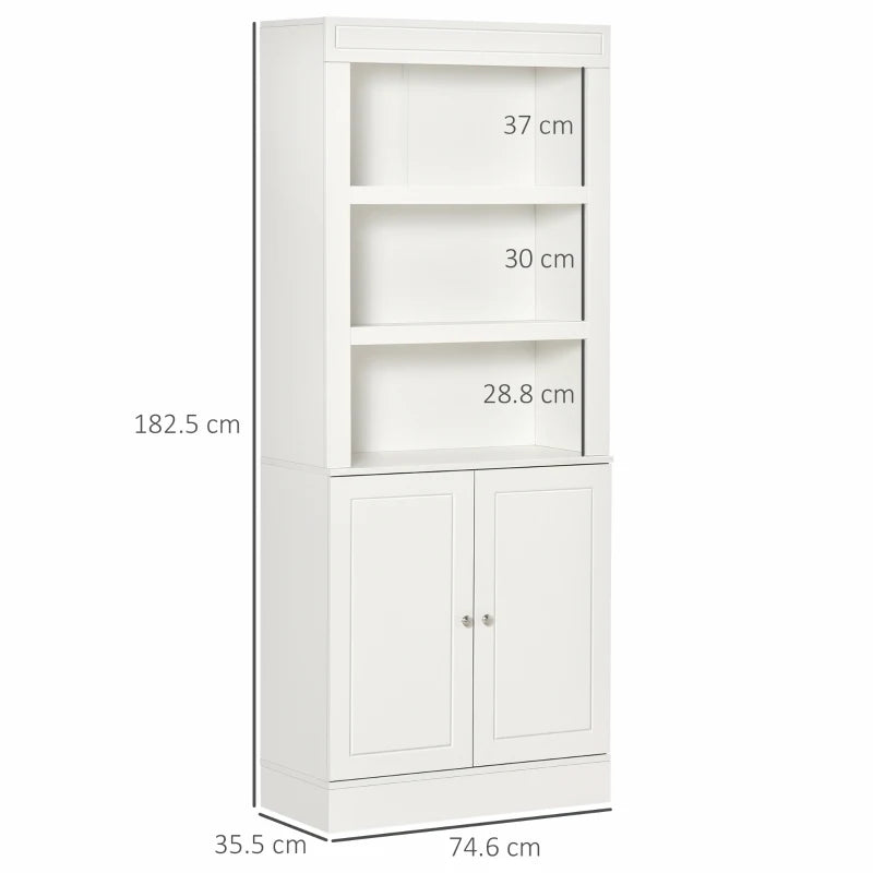 White 6-Tier Freestanding Kitchen Storage Cabinet