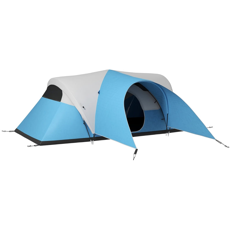 Blue 3000mm Waterproof Camping Tent for 5-6 People with Porch and Groundsheet