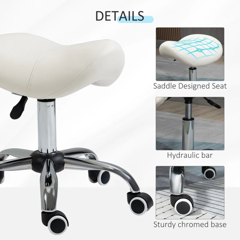 Cream Hydraulic Salon Stool