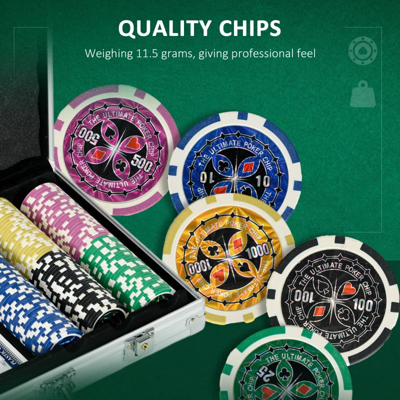 300-Piece Poker Chips Set with Mat, Cards, Dealer & Dices - Red