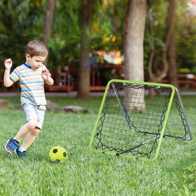 Blue Soccer Rebounder Net for Kids - Adjustable Angle Goal Training Set