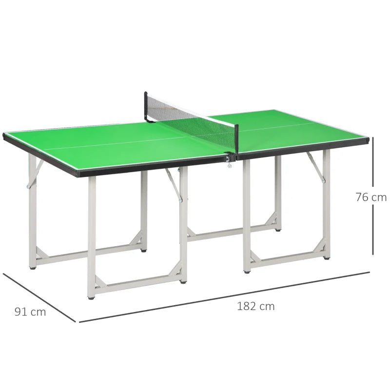 Green 182cm Folding Ping Pong Table with Net - Indoor/Outdoor Multi-Use