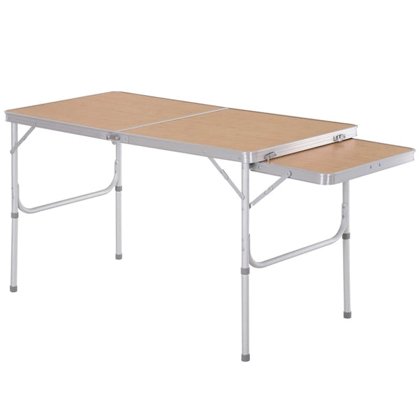 Silver 4ft Folding Outdoor Table with Aluminium Frame and MDF Top
