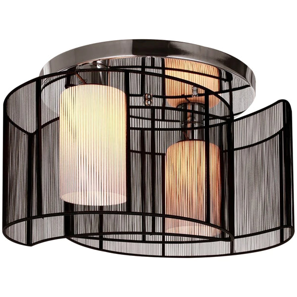 Modern Black Flush Mount Ceiling Light Fixture for Hallway & Dining Room