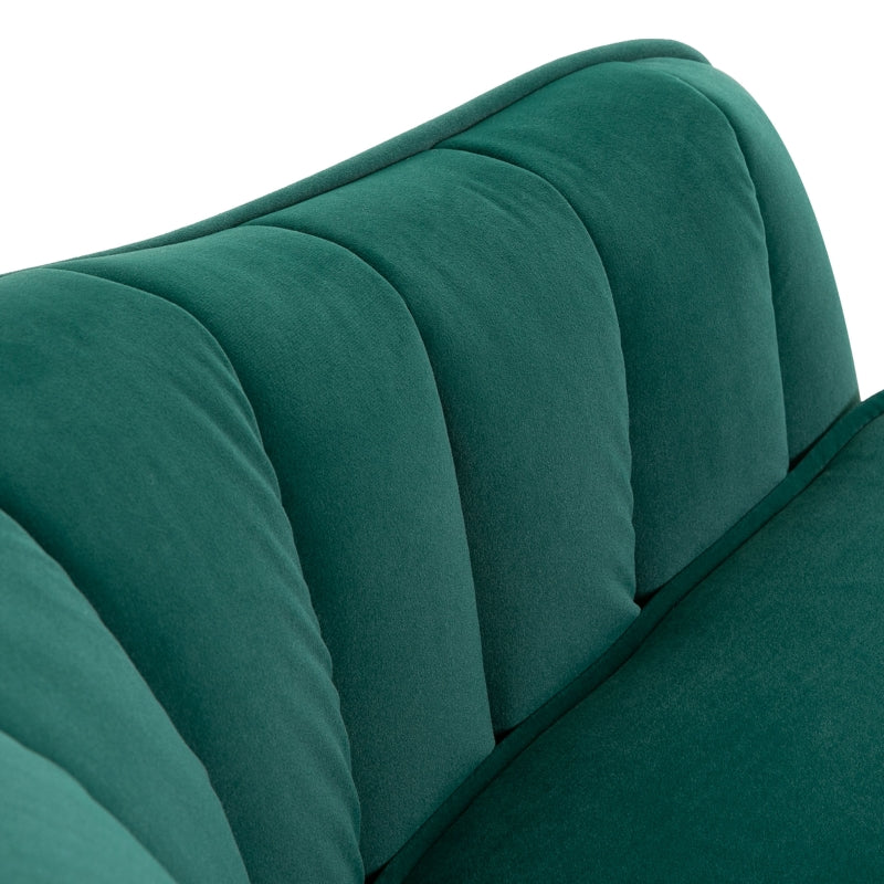 Green Velvet Tub Chair with Golden Metal Legs - Stylish Living Room Furniture