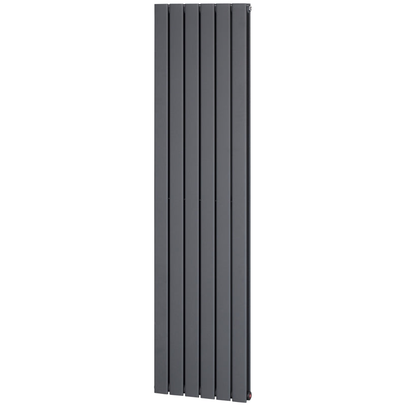 Grey Vertical Designer Radiator - 456 x 1800 mm Double Panel Wall Heater