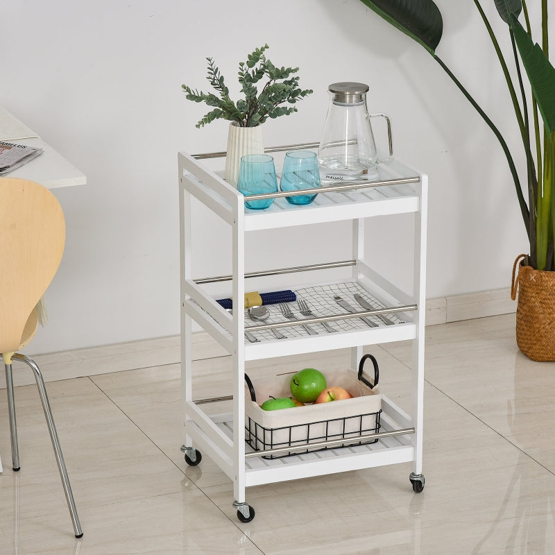 White 3-Tier Kitchen Storage Cart