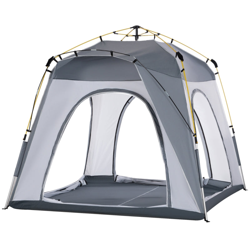 4-Person Light Grey Pop-Up Camping Tent