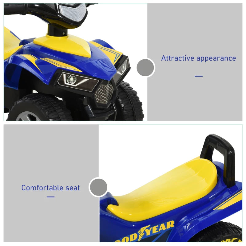 Yellow and Blue Toddler Sound Quad Bike Walker
