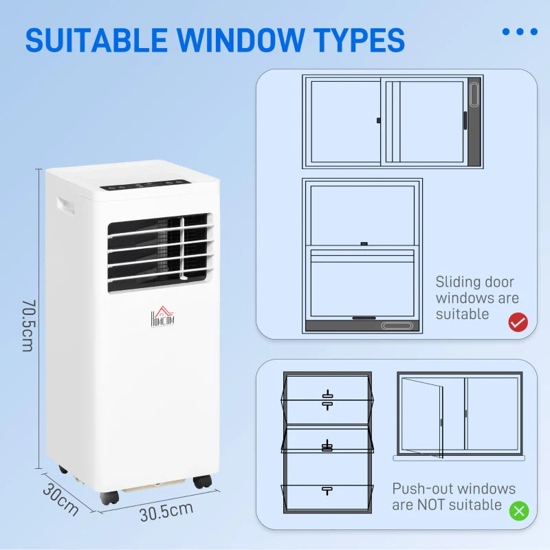 Portable 5000 BTU Air Conditioner - White, 3-in-1 Unit with Dehumidifier, Cooling Fan, Remote Control