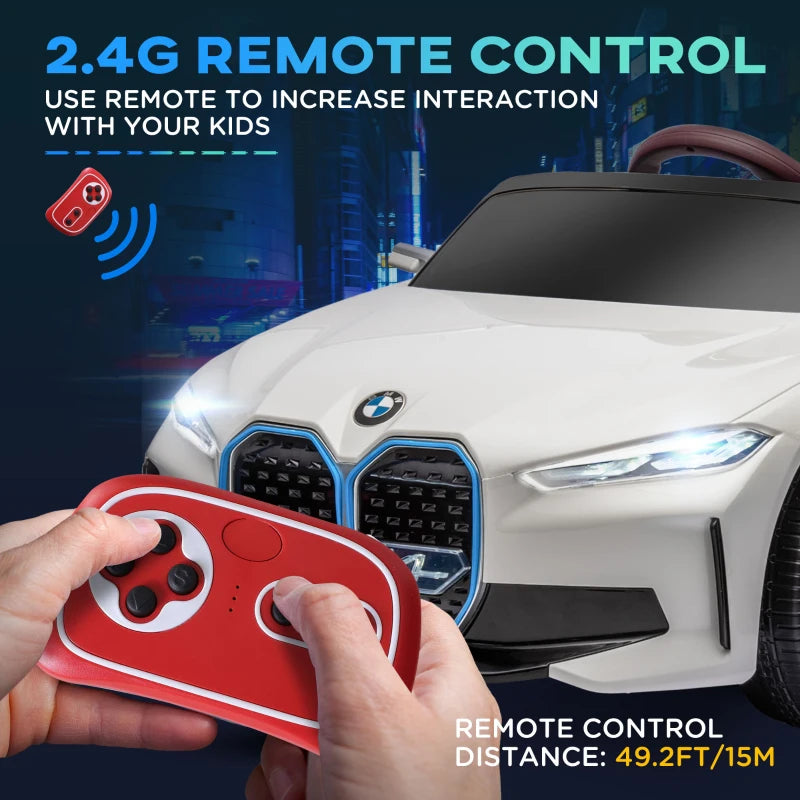 12V Kids Electric Ride-On Car - Blue BMW i4 Style