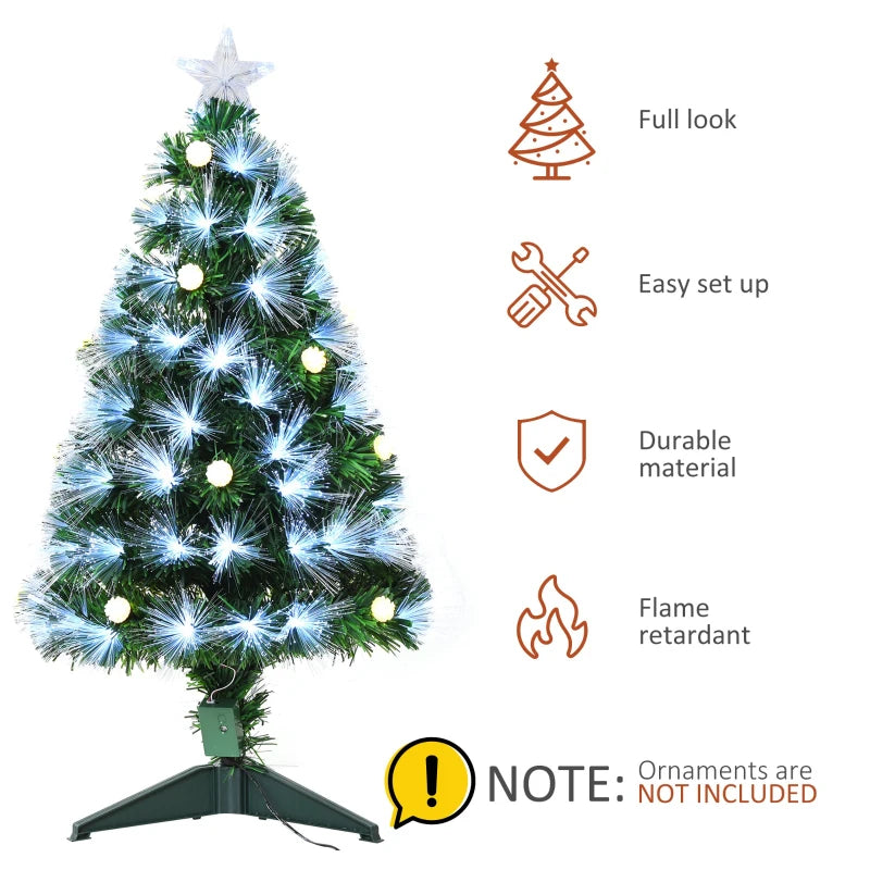 3ft White Pre-Lit Christmas Tree with 90 LEDs & Star Topper