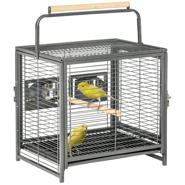 Portable Pet Bird Cage with Metal Handle - Blue