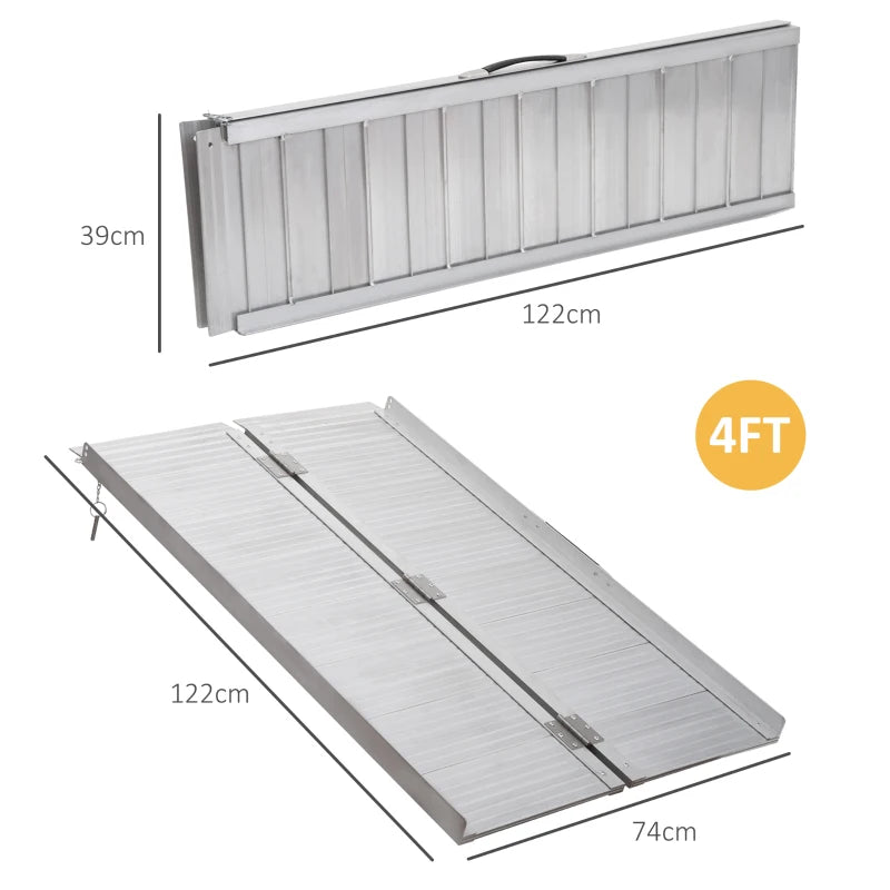 4ft Portable Aluminum Wheelchair Ramp - Silver