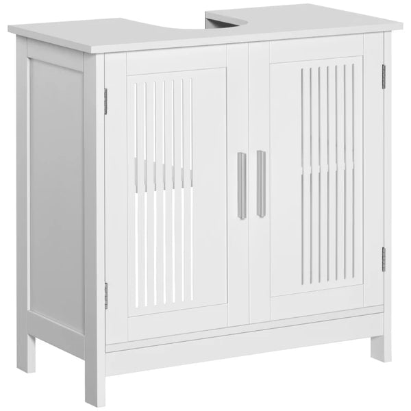 White Under Sink Bathroom Cabinet with 2 Doors