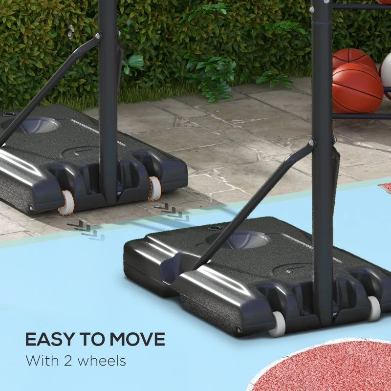 Adjustable Freestanding Basketball Hoop - Black, 2.35-3.05M