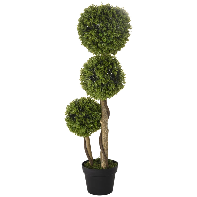 Green Boxwood Ball Topiary Tree in Pot - Indoor Outdoor Decor, 90 cm