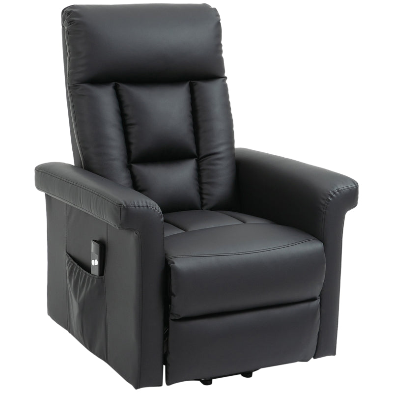 Black Power Lift Recliner Chair for Elderly with Remote Control