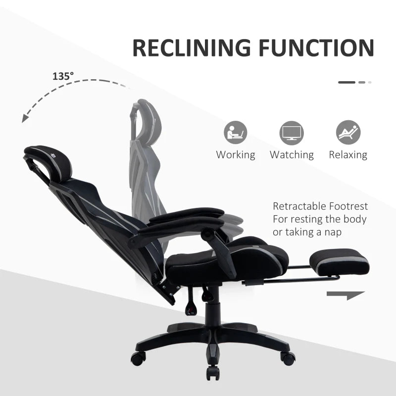 Mesh Office Chair with Footrest & Lumbar Support