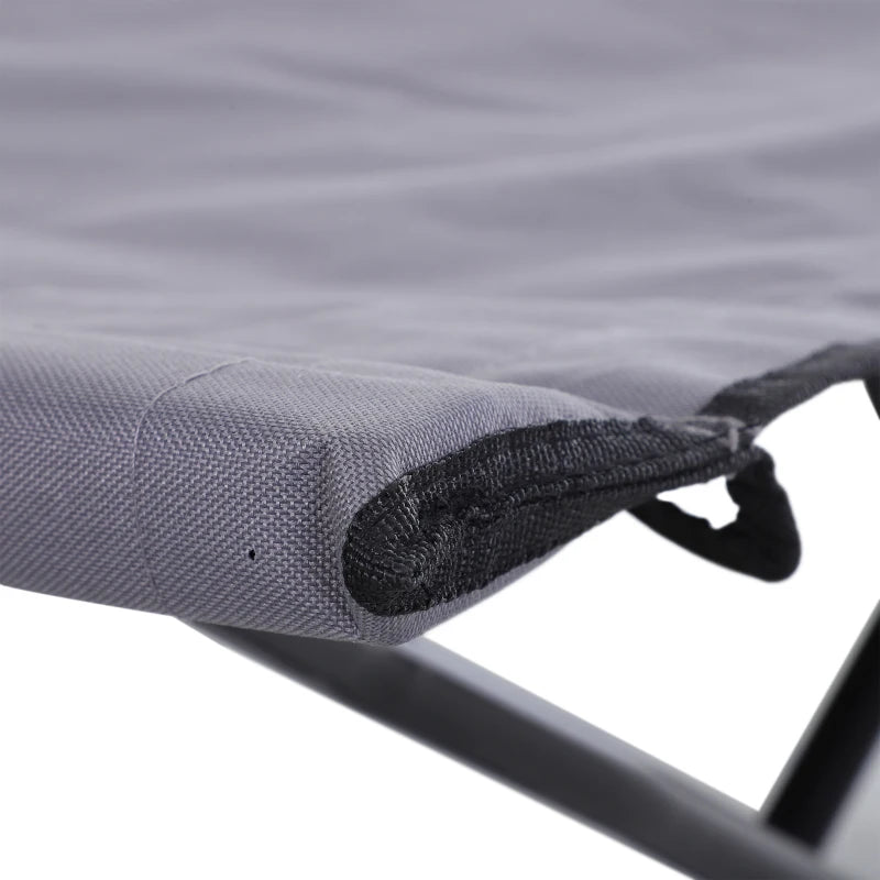 Double Camping Cot Bed with Bag - Grey