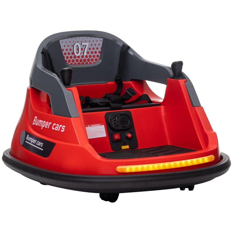 Red 360° Spin Electric Bumper Car for Kids 1.5-5 Years