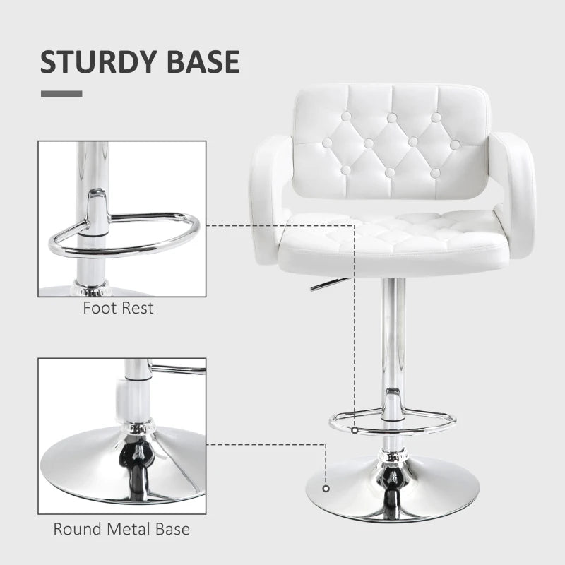Black Swivel Bar Stool with Back and Armrest, Height Adjustable