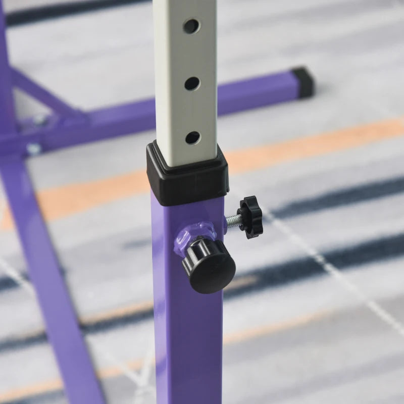 Adjustable Purple Steel Gymnastics Bar for Kids