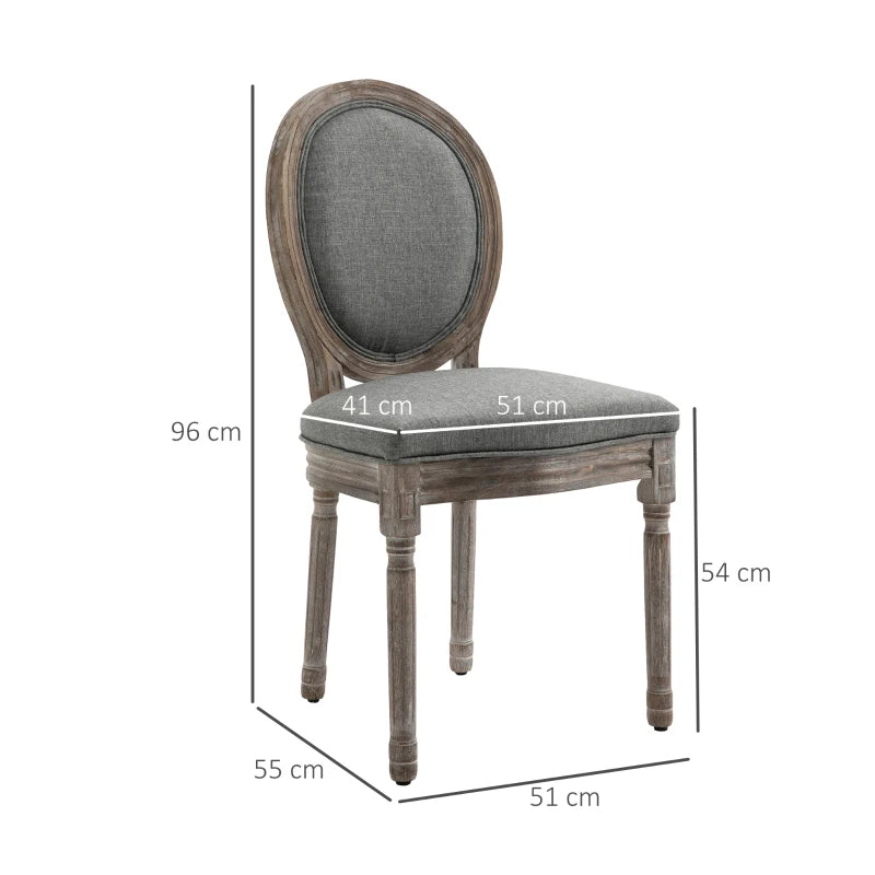 French-Style Dining Chairs Set, Vintage Traditional Design