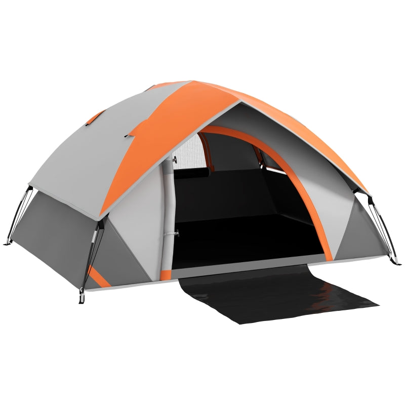 Orange/Grey 3-Person Dome Tent with Accessories