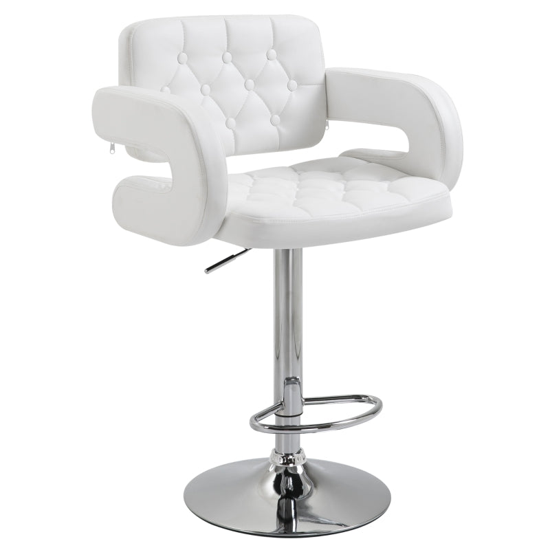 Black Swivel Bar Stool with Back and Armrest, Height Adjustable