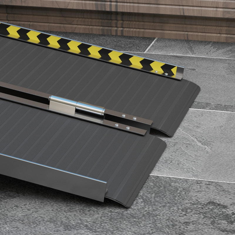 Aluminium Folding Wheelchair Ramp, 122x73cm, 272KG Capacity, Non-Skid Surface