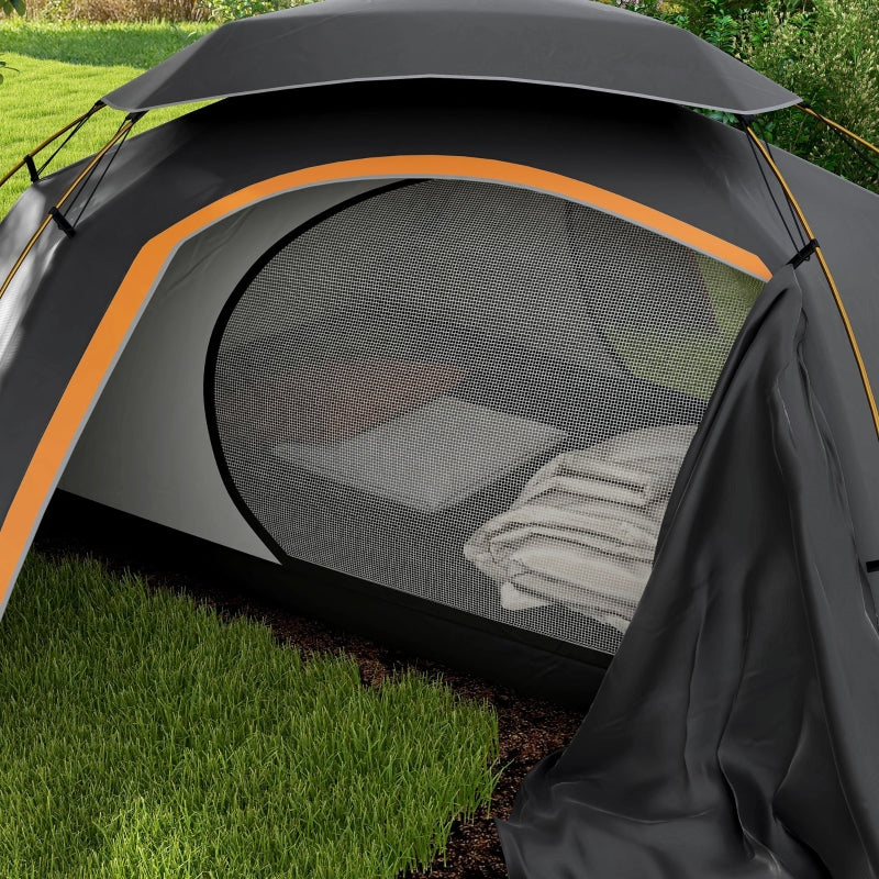 Grey Aluminium Frame Camping Dome Tent, 2000mm Waterproof, 1-2 Person