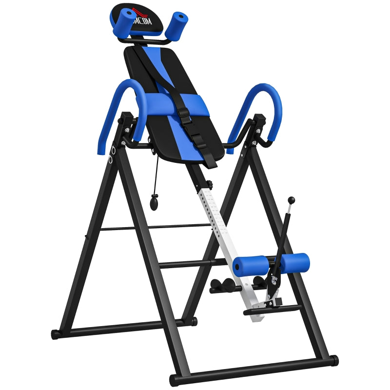 Blue Inversion Table with Safety Belt for Muscle Pain Relief