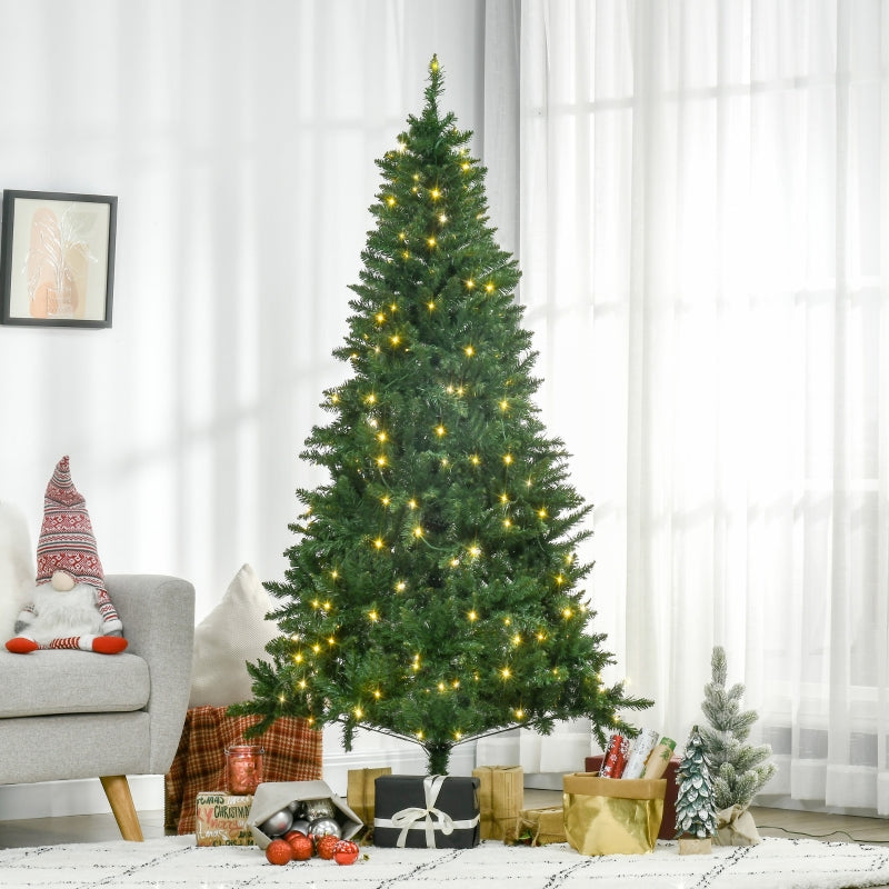 6FT Green Christmas Tree with Warm White LED Lights