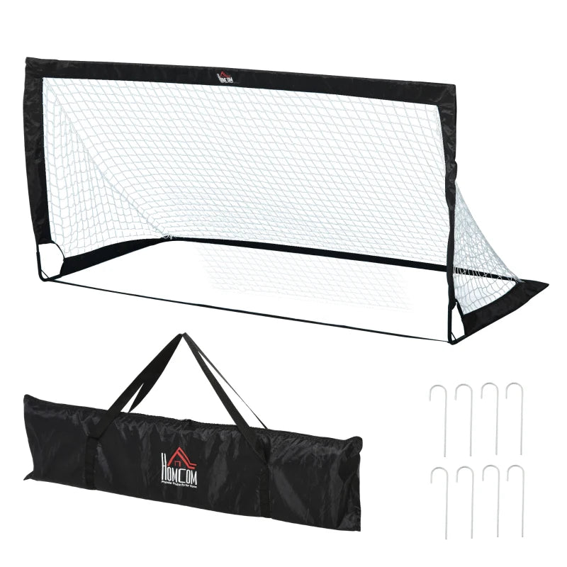 Black Foldable 6x3 ft Soccer Goal Net Set - 2 Pack