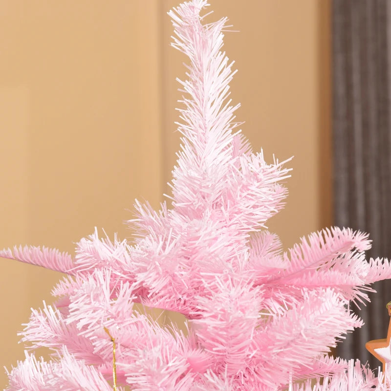 6FT Pink Artificial Christmas Tree with Automatic Open - Holiday Xmas Decoration