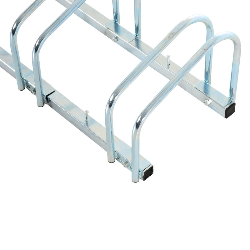 Silver Bike Storage Rack (4 Racks) - Floor/Wall Mount Bicycle Stand