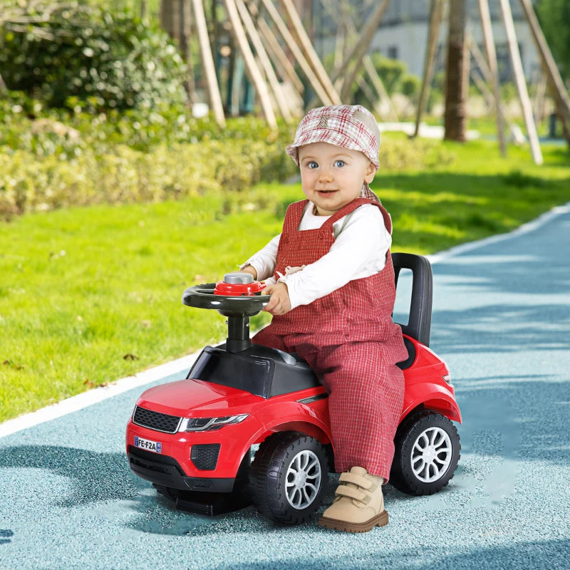 Red Toddler Ride-On Car with Horn and Storage