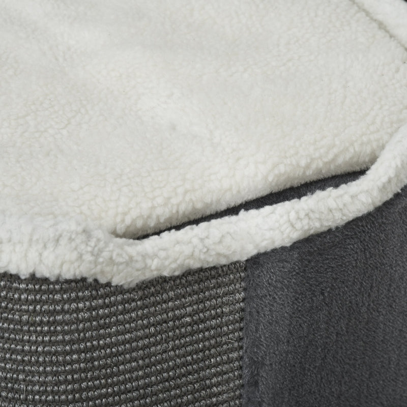 Grey Sisal Cat Barrel with Plush & Fleece