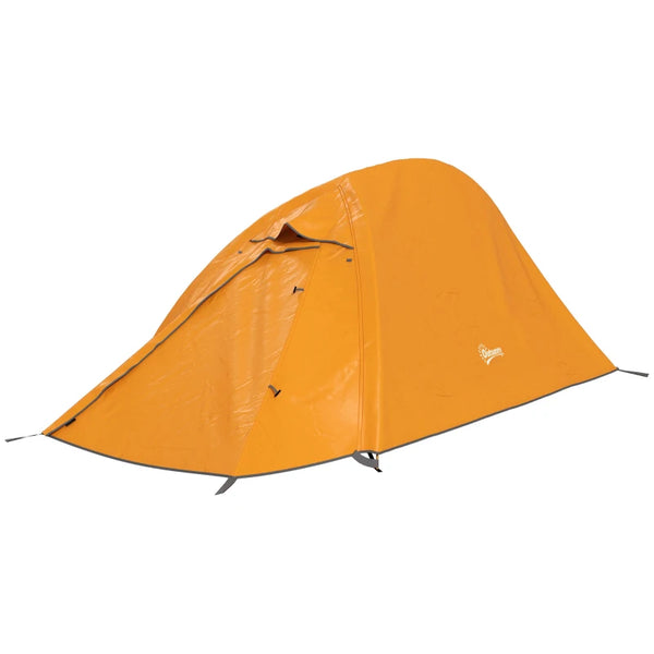 Orange Double Layer Camping Tent, 1-2 Person Backpacking Tent, Waterproof & Lightweight