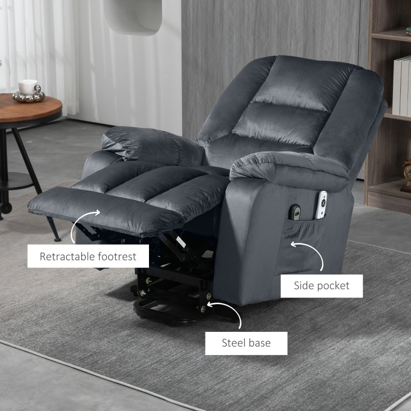 Grey Massage Recliner Chair with Heat and 8 Massage Points