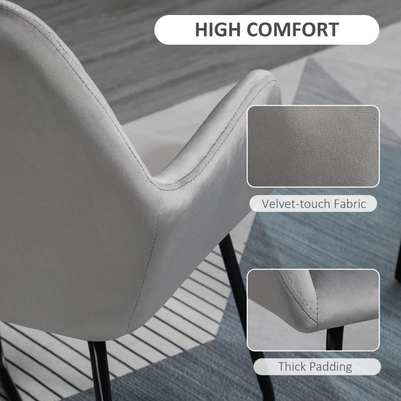 Grey Modern Upholstered Arm Chair with Metal Base for Living Room