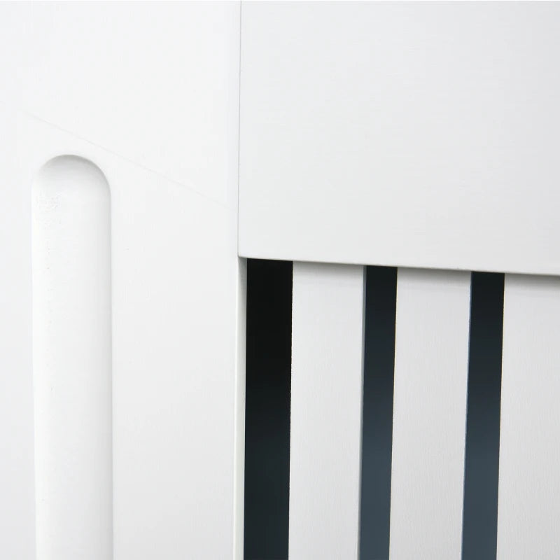 White Slatted Radiator Cover Cabinet 82H x 78W x 19D