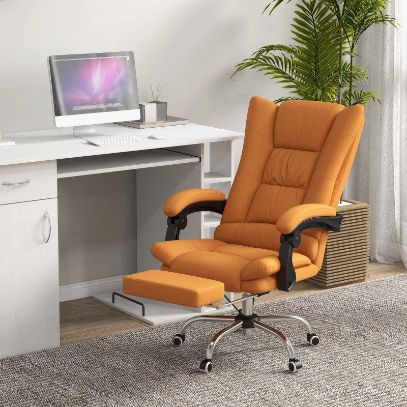 Orange Ergonomic Office Chair with Massage and Heating